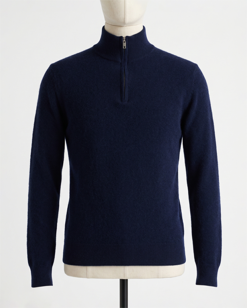 Mongolian Cashmere Quarter Zip Sweater